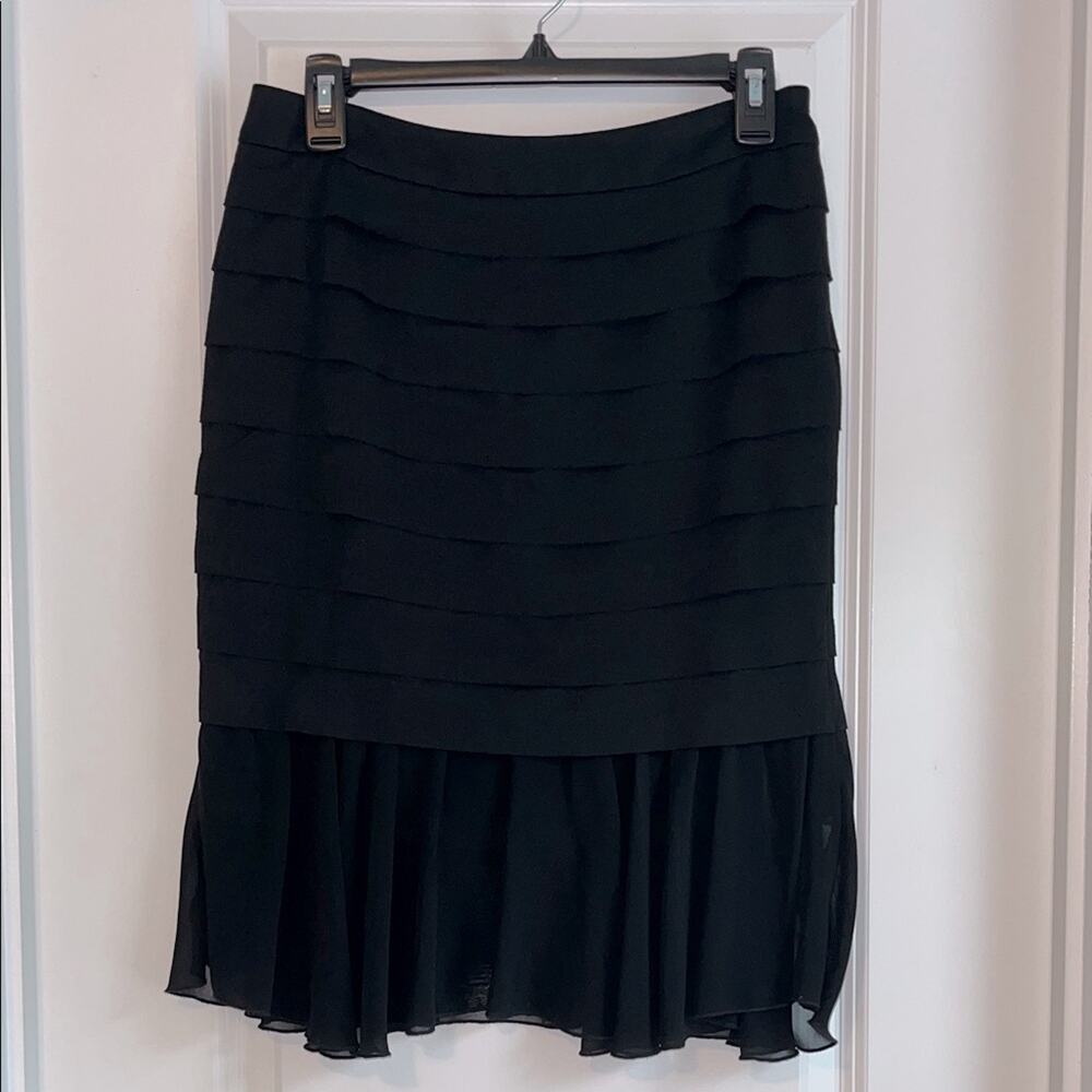 Patrizia Luca Black Tiered Pencil Skirt